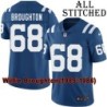 Blue Home Embroidered Willie Broughton Indianapolis Colts #68 Stitched Jersey