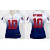 [Drift Fashion] MANNING NY-Giant #10 Womens Football Jersey - Eli Manning Womens Football Jersey (White-Blue)_Free Shipping