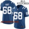 Blue Home Embroidered Jeff Hart Indianapolis Colts #68 Stitched Jersey
