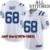 White Embroidered Jeff Hart Indianapolis Colts #68 Stitched Jersey
