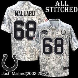 Camo Embroidered Josh Mallard Indianapolis Colts #68 Stitched Jersey