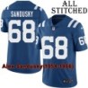 Blue Home Embroidered Alex Sandusky Indianapolis Colts #68 Stitched Jersey