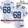 White Embroidered Matt Slauson Indianapolis Colts #68 Stitched Jersey
