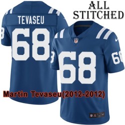 Blue Home Embroidered Martin Tevaseu Indianapolis Colts #68 Stitched Jersey