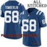 Blue Home Embroidered Pat Tomberlin Indianapolis Colts #68 Stitched Jersey