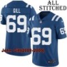 Blue Home Embroidered John Gill Indianapolis Colts #69 Stitched Jersey
