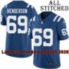 Blue Home Embroidered LaDarius Henderson Indianapolis Colts #69 Stitched Jersey