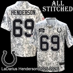 Camo Embroidered LaDarius Henderson Indianapolis Colts #69 Stitched Jersey