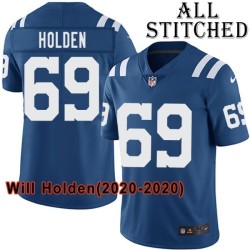 Blue Home Embroidered Will Holden Indianapolis Colts #69 Stitched Jersey