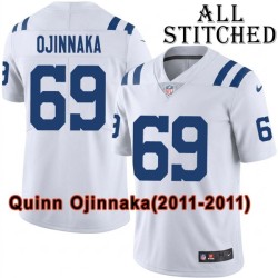 White Embroidered Quinn Ojinnaka Indianapolis Colts #69 Stitched Jersey