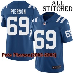 Blue Home Embroidered Pete Pierson Indianapolis Colts #69 Stitched Jersey