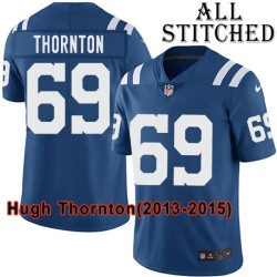 Blue Home Embroidered Hugh Thornton Indianapolis Colts #69 Stitched Jersey