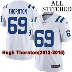 White Embroidered Hugh Thornton Indianapolis Colts #69 Stitched Jersey