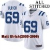 White Embroidered Matt Ulrich Indianapolis Colts #69 Stitched Jersey