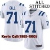 White Embroidered Kevin Call Indianapolis Colts #71 Stitched Jersey