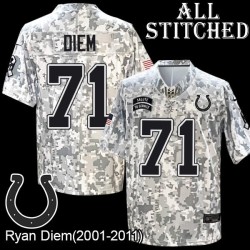 Camo Embroidered Ryan Diem Indianapolis Colts #71 Stitched Jersey