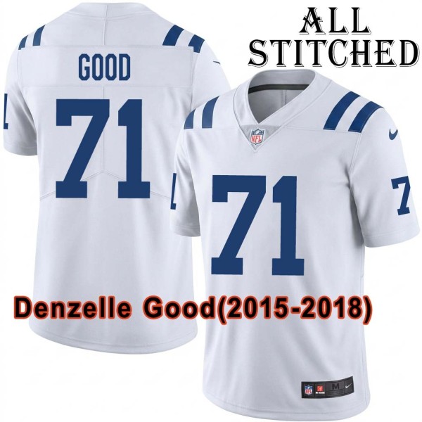 White Embroidered Denzelle Good Indianapolis Colts #71 Stitched Jersey