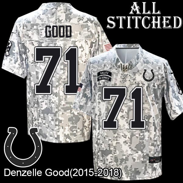 Camo Embroidered Denzelle Good Indianapolis Colts #71 Stitched Jersey