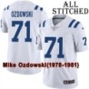 White Embroidered Mike Ozdowski Indianapolis Colts #71 Stitched Jersey