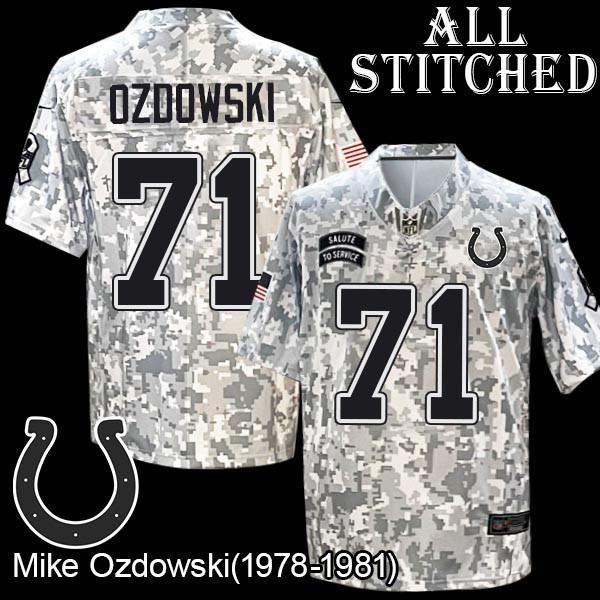 Camo Embroidered Mike Ozdowski Indianapolis Colts #71 Stitched Jersey