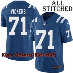 Blue Home Embroidered Kipp Vickers Indianapolis Colts #71 Stitched Jersey