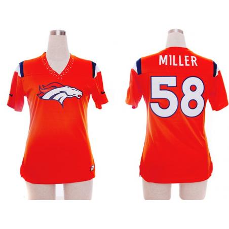 [Fashion II] MILLER Denver #58 Womens Football Jersey - Von Miller Womens Football Jersey (Orange)_Free Shipping