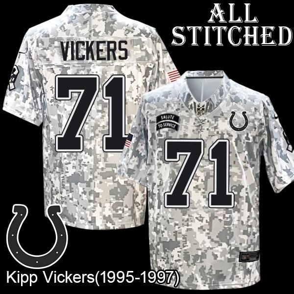 Camo Embroidered Kipp Vickers Indianapolis Colts #71 Stitched Jersey