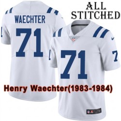 White Embroidered Henry Waechter Indianapolis Colts #71 Stitched Jersey