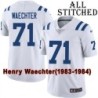 White Embroidered Henry Waechter Indianapolis Colts #71 Stitched Jersey