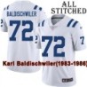White Embroidered Karl Baldischwiler Indianapolis Colts #72 Stitched Jersey
