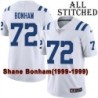 White Embroidered Shane Bonham Indianapolis Colts #72 Stitched Jersey