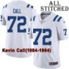 White Embroidered Kevin Call Indianapolis Colts #72 Stitched Jersey