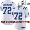 White Embroidered Rick Cunningham Indianapolis Colts #72 Stitched Jersey