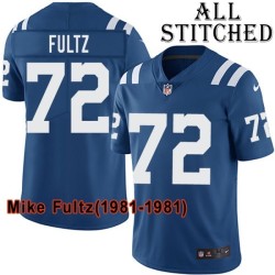Blue Home Embroidered Mike Fultz Indianapolis Colts #72 Stitched Jersey