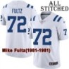 White Embroidered Mike Fultz Indianapolis Colts #72 Stitched Jersey