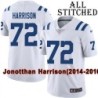 White Embroidered Jonotthan Harrison Indianapolis Colts #72 Stitched Jersey