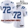 White Embroidered Joe Lewis Indianapolis Colts #72 Stitched Jersey