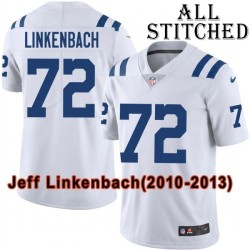 White Embroidered Jeff Linkenbach Indianapolis Colts #72 Stitched Jersey