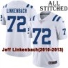 White Embroidered Jeff Linkenbach Indianapolis Colts #72 Stitched Jersey