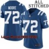 Blue Home Embroidered Larry Moore Indianapolis Colts #72 Stitched Jersey