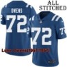 Blue Home Embroidered Luke Owens Indianapolis Colts #72 Stitched Jersey