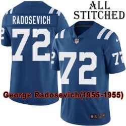 Blue Home Embroidered George Radosevich Indianapolis Colts #72 Stitched Jersey