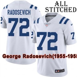 White Embroidered George Radosevich Indianapolis Colts #72 Stitched Jersey