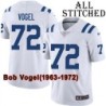 White Embroidered Bob Vogel Indianapolis Colts #72 Stitched Jersey