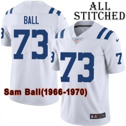 White Embroidered Sam Ball Indianapolis Colts #73 Stitched Jersey