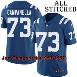 Blue Home Embroidered Joe Campanella Indianapolis Colts #73 Stitched Jersey