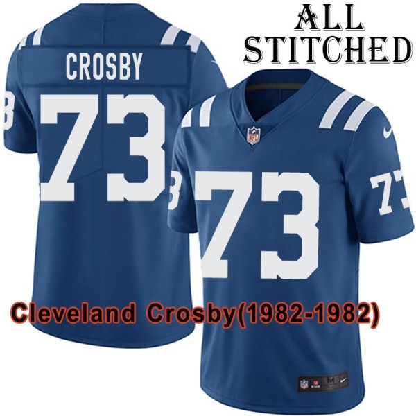 Blue Home Embroidered Cleveland Crosby Indianapolis Colts #73 Stitched Jersey