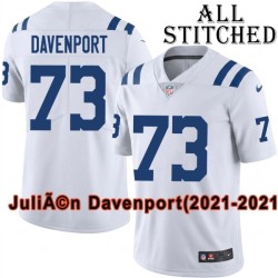 White Embroidered Julien Davenport Indianapolis Colts #73 Stitched Jersey