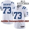 White Embroidered Julien Davenport Indianapolis Colts #73 Stitched Jersey