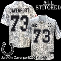 Camo Embroidered Julien Davenport Indianapolis Colts #73 Stitched Jersey